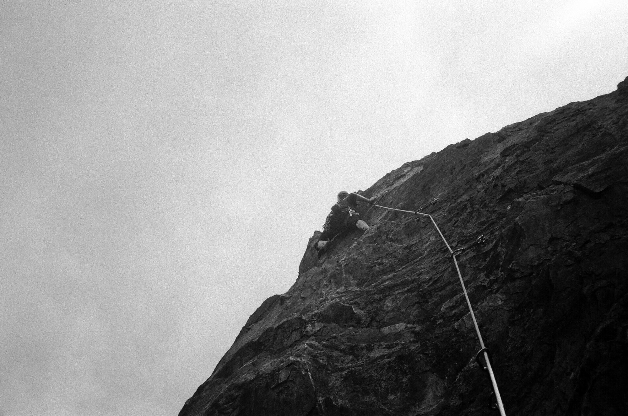Caleb climbing his first 10a