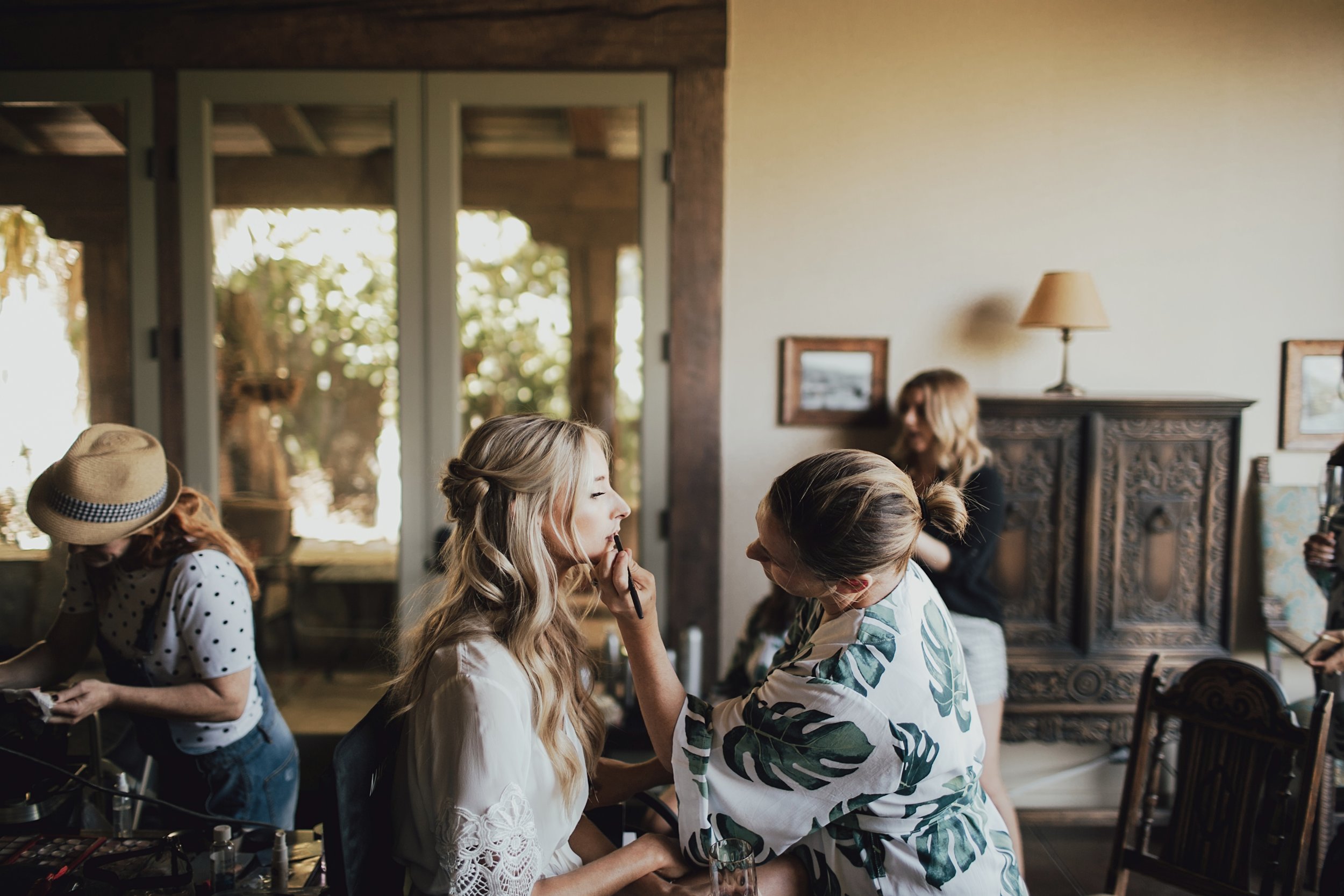 mackenna getting her make up done
