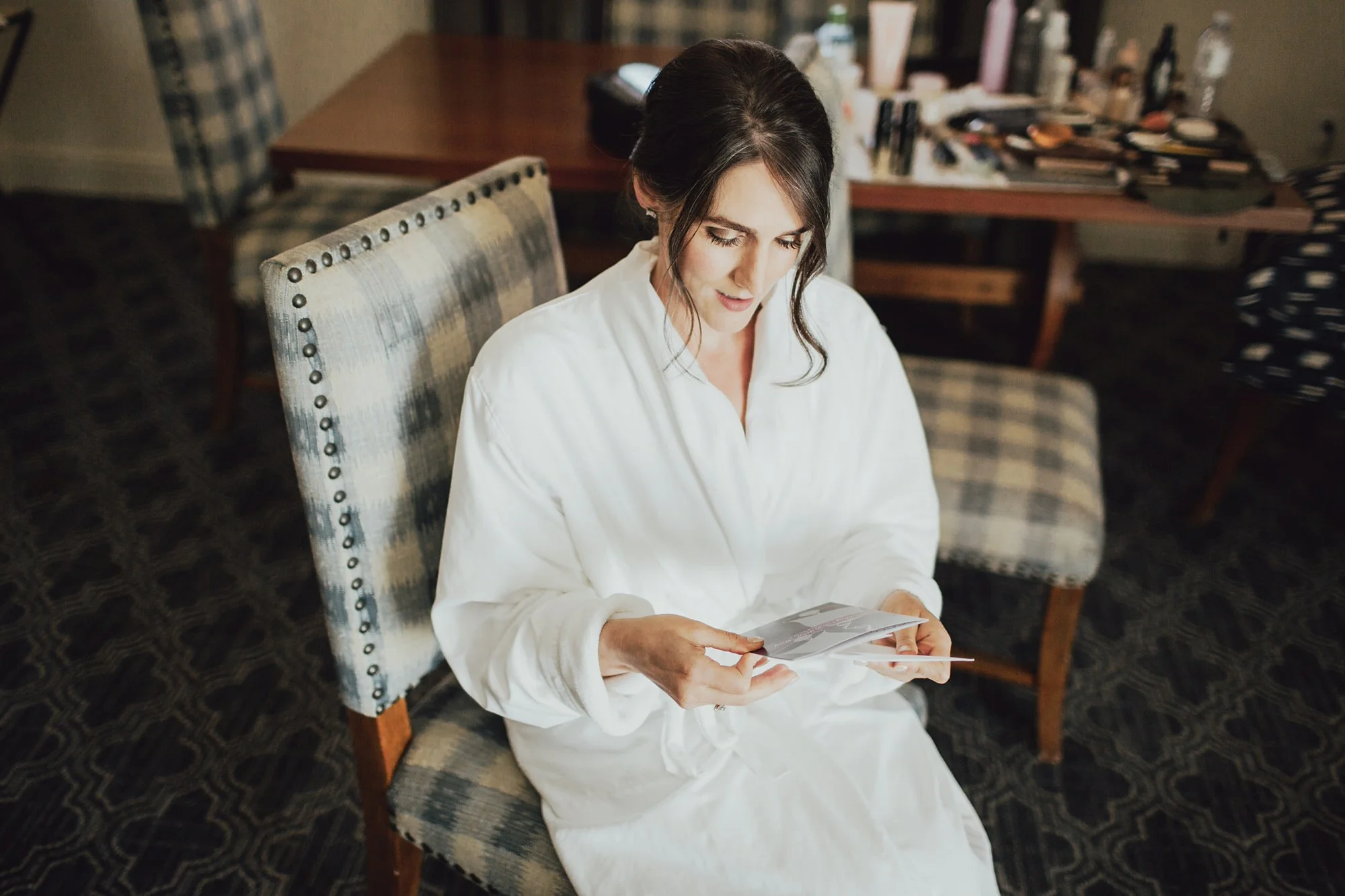 natalie getting a gift from her future husband