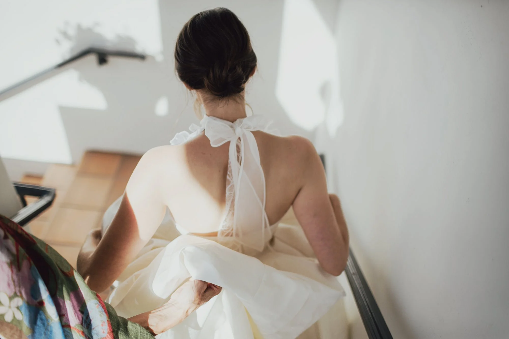 Walking down from the Bridal Suite