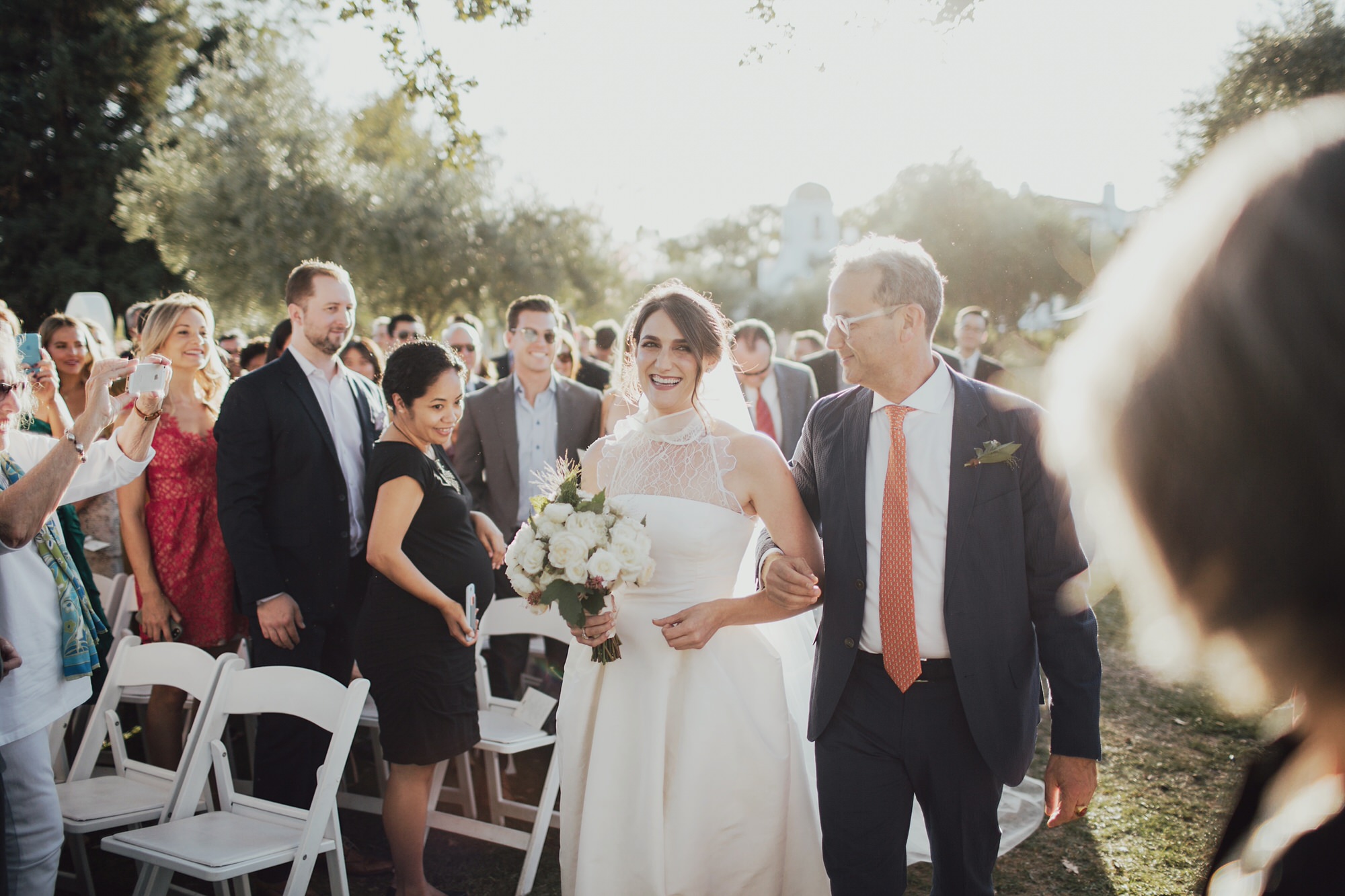 Natalie walking down the aisle