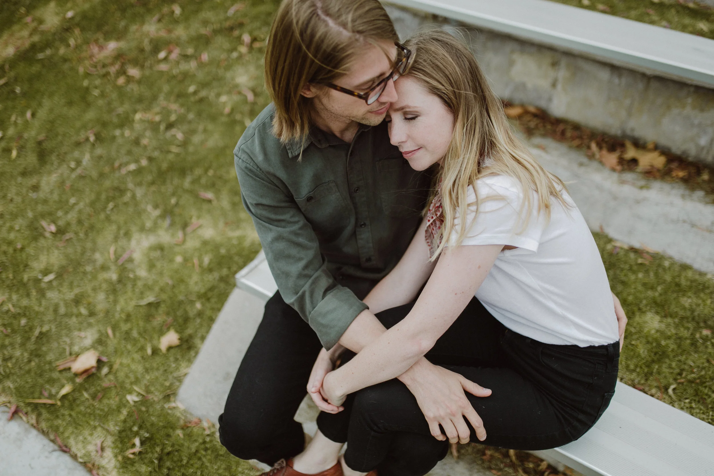 trendy engagement couple