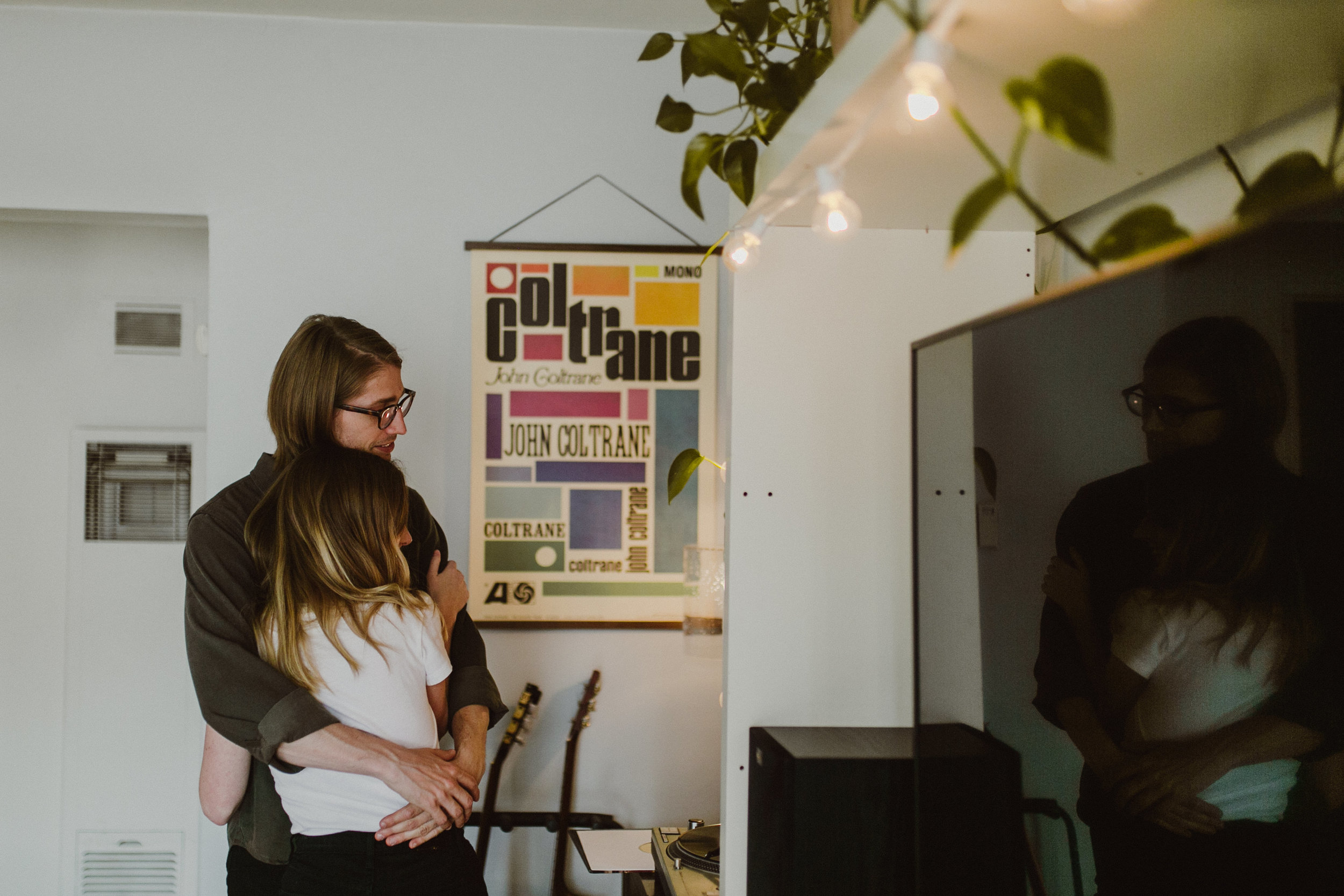 whitney and ralph dancing in their living room in santa monica