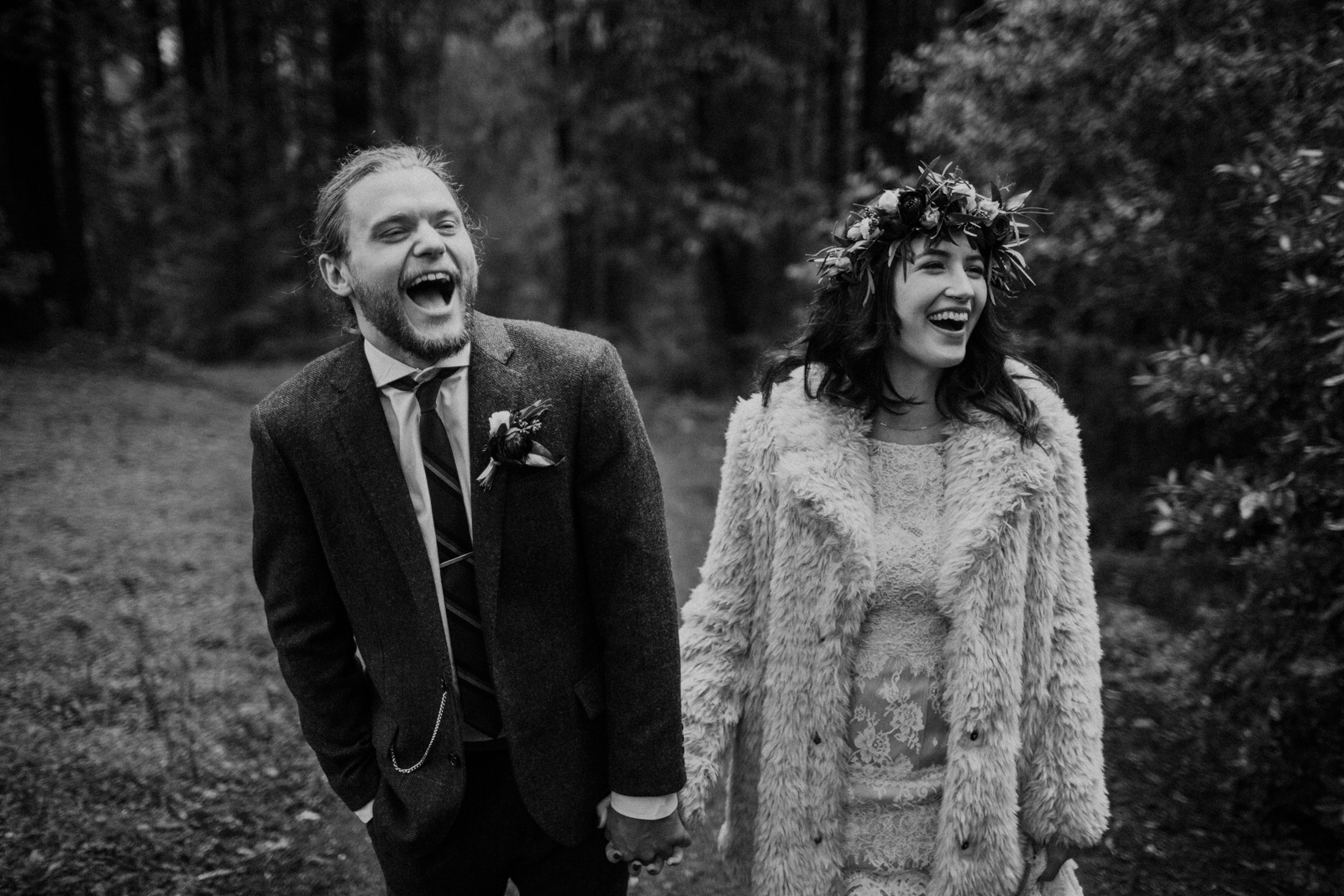 happy wedding couple